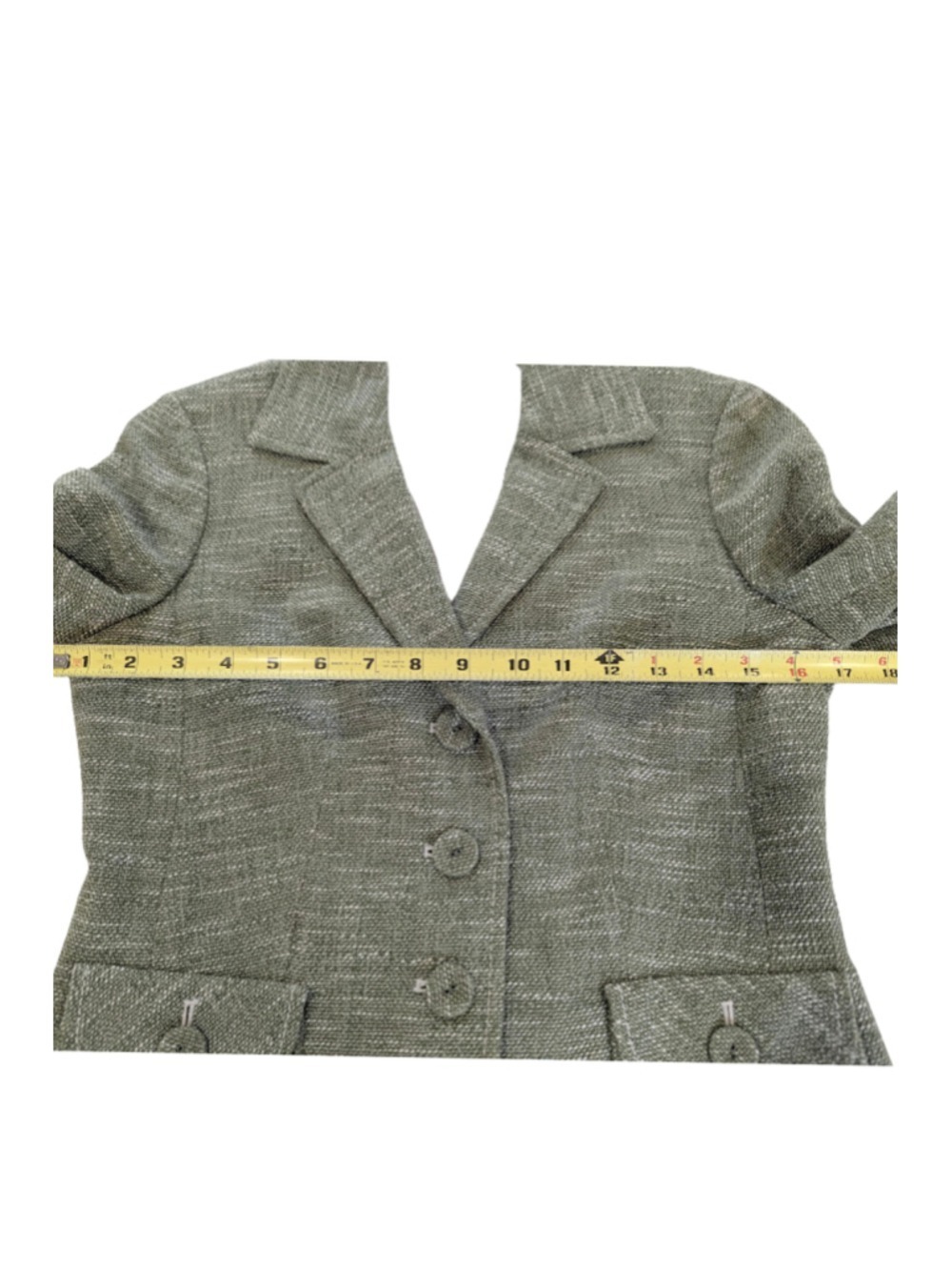 Ann Taylor Sage Green Women Textured Blazer Petite 8 Office Siren Old Money Chic - Picture 8 of 11